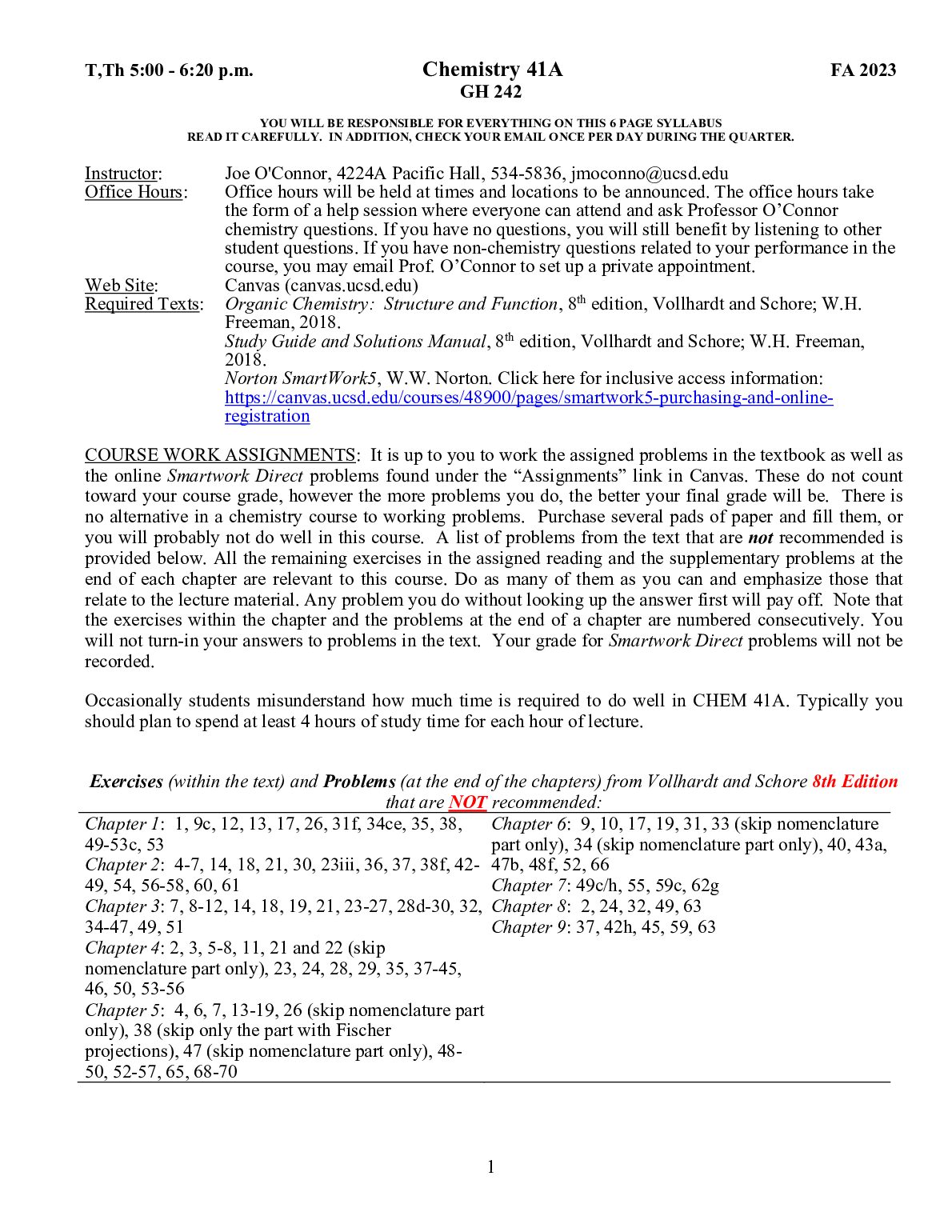 CHEM 41A Chemistry 41A FA preview image