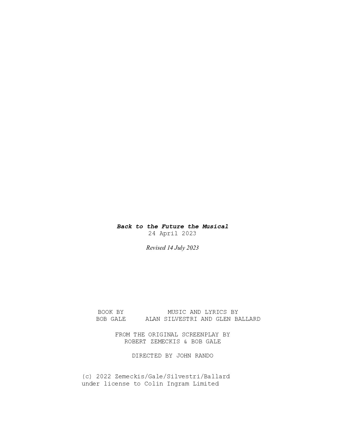 Back to the Future the Musical preview image