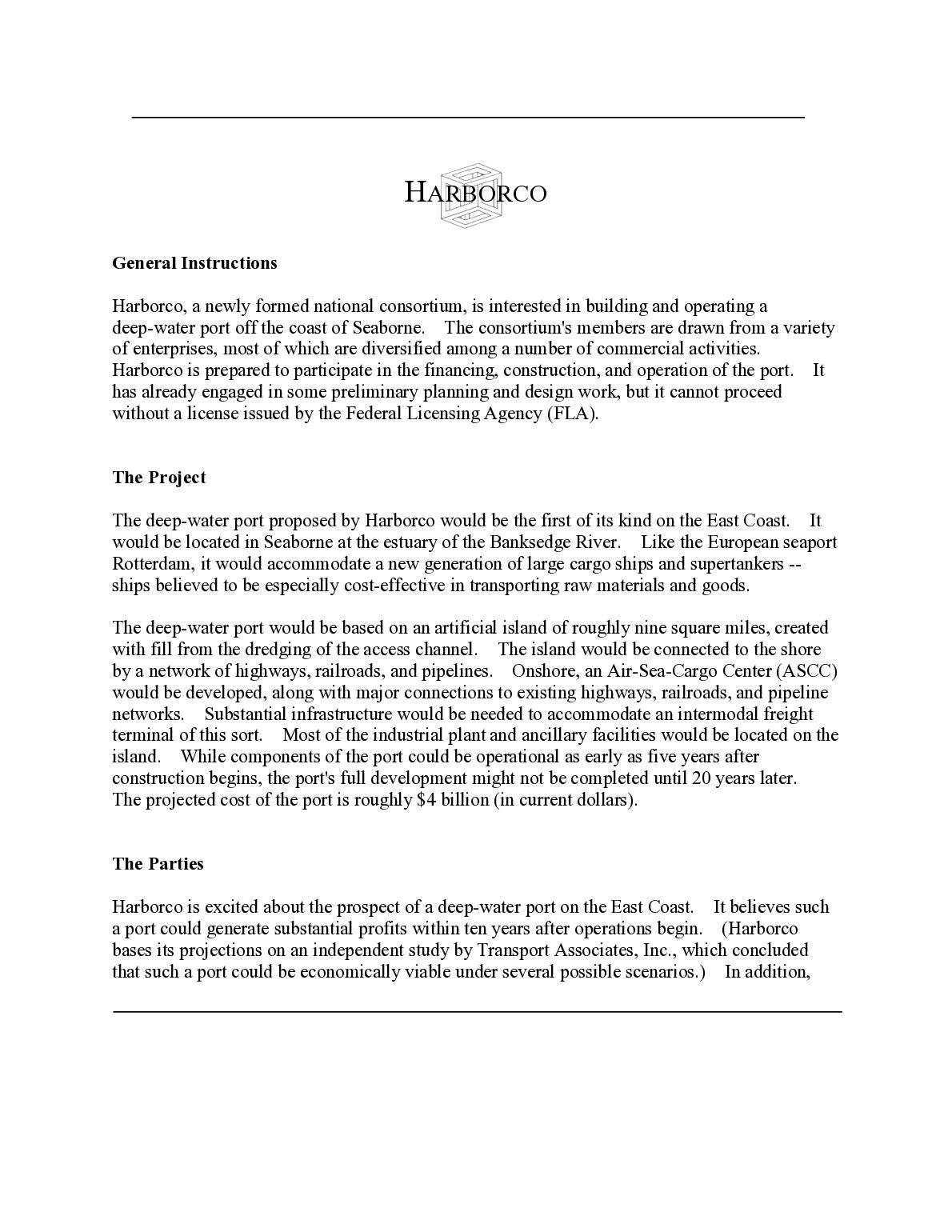 Harborco - General Instructions | The Project  The deep-water port proposed by Harborco would be the first of its kind o... preview image