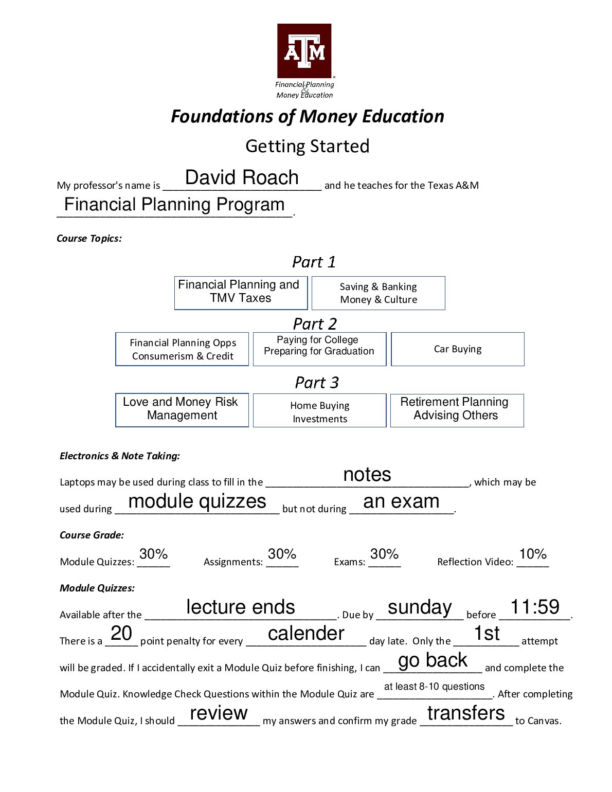 Foundations of Money Education Getting Started preview image