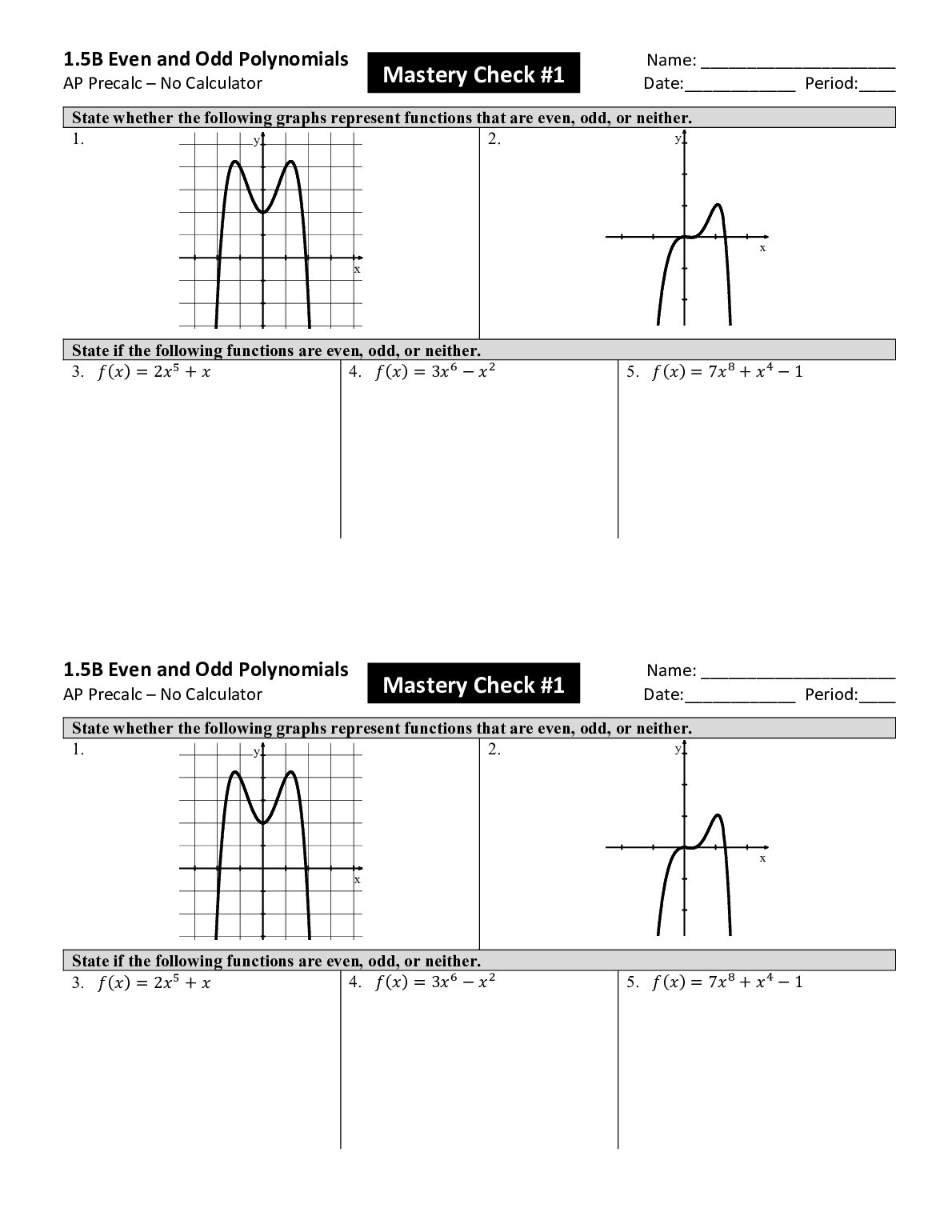 Even and Odd Polynomials preview image