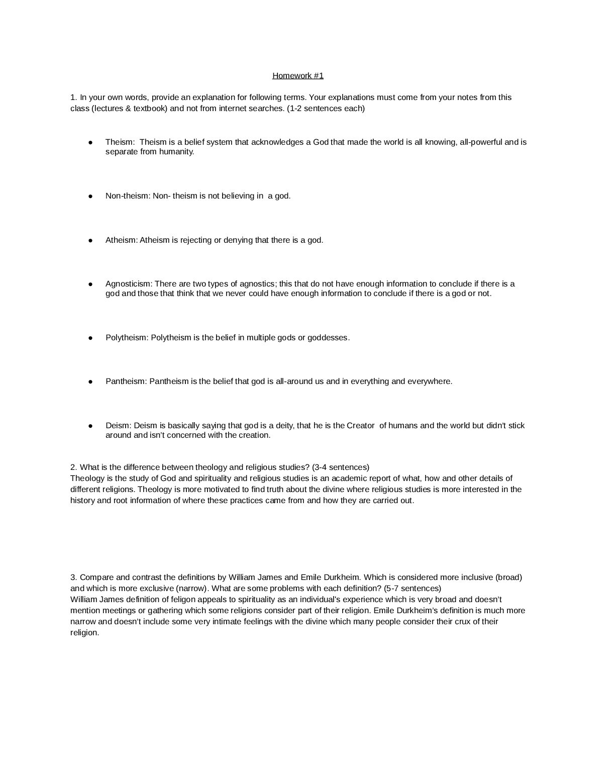 RELIGION 101  Homework #1 preview image