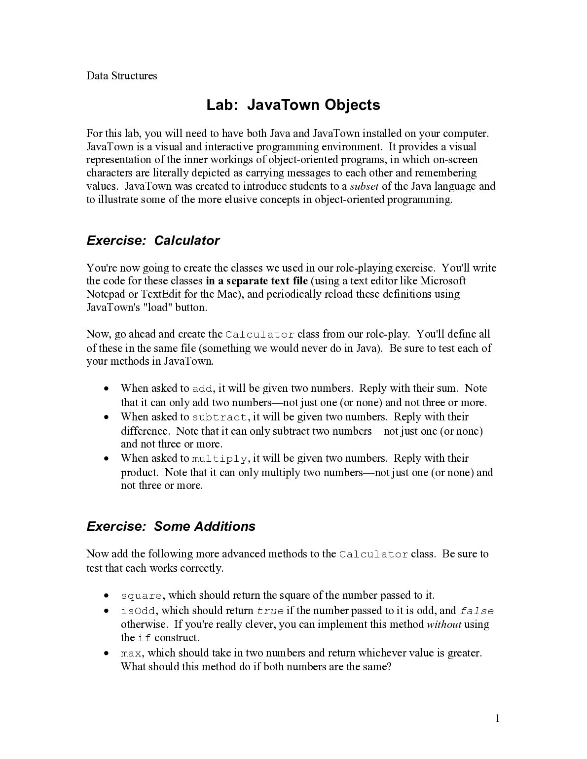 APCS 110023 JavaTownObjects_Lab_2012_v2. preview image