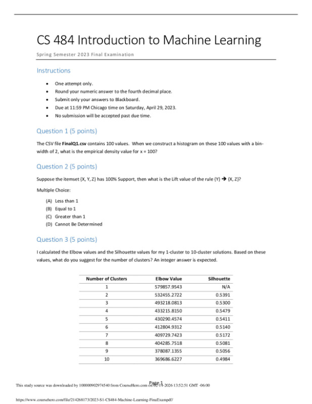 2023_S1_CS484_Machine_Learning_FinaExam.pdf