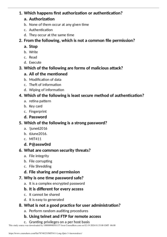 MIT411 Long Quiz 3 Answers. preview image
