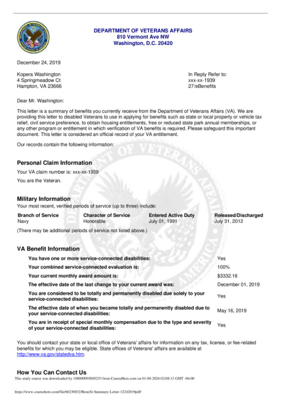 Bethel High School STATS MISC Benefit_Summary_Letter_12242019. preview image