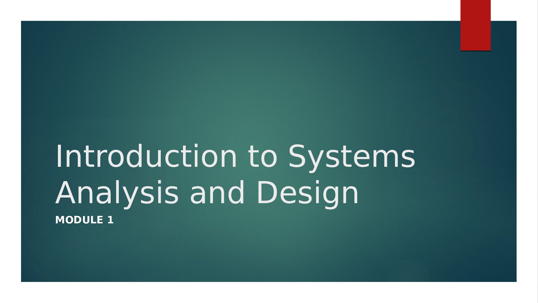 Introduction to Systems Analysis and Design preview image