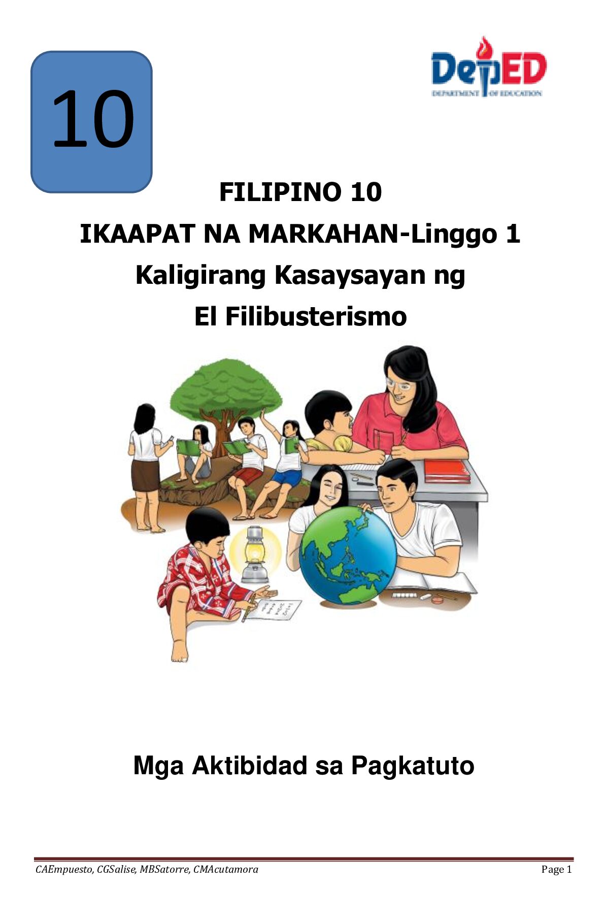 FILIPINO 10  IKAAPAT NA MARKAHAN-Linggo 1  Kaligirang Kasaysayan ng  El Filibusterismo preview image