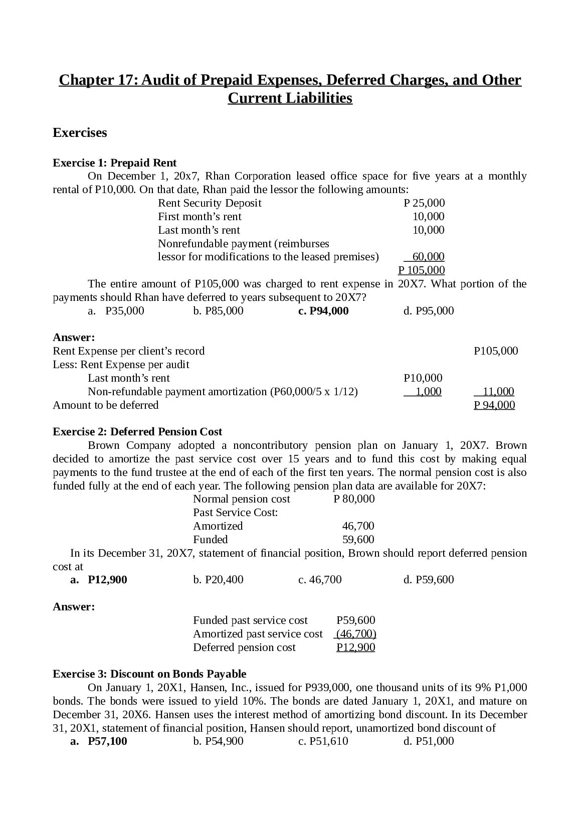 Chapter 17: Audit of Prepaid Expenses, Deferred Charges, and Other Current Liabilities preview image