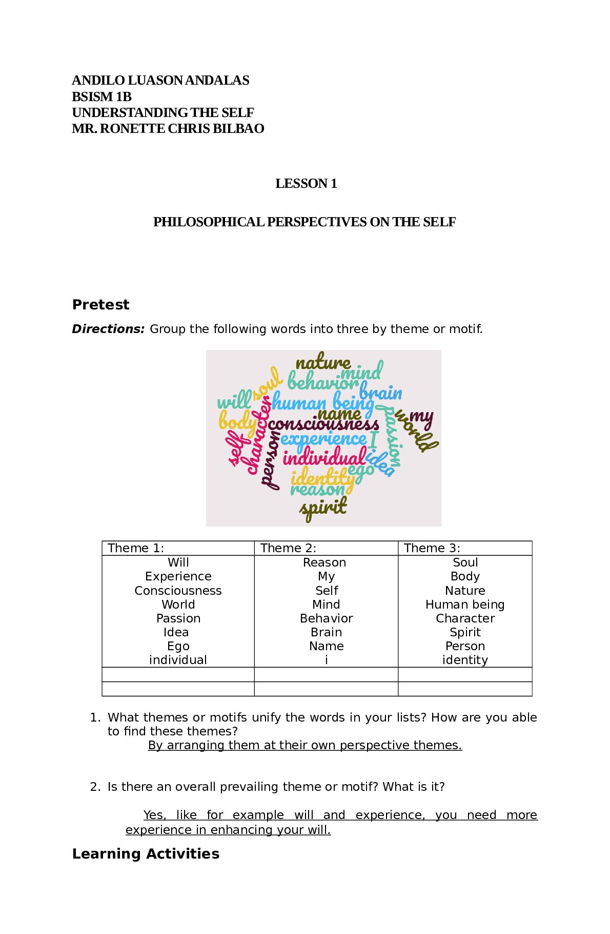 UNDERSTANDING THE SELF: PHILOSOPHICAL PERSPECTIVES ON THE SELF preview image