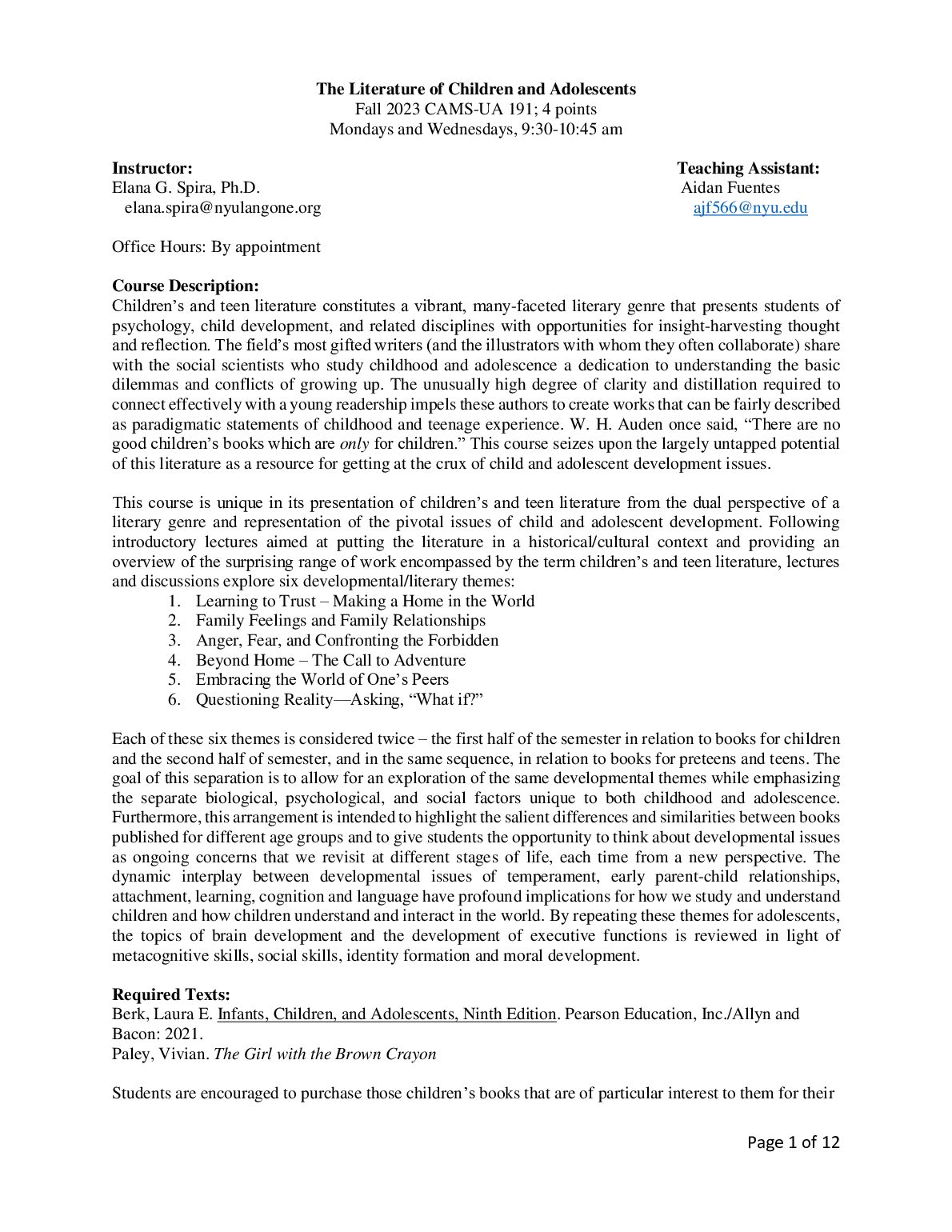 CAMS-UA The Literature of Children and Adolescents preview image