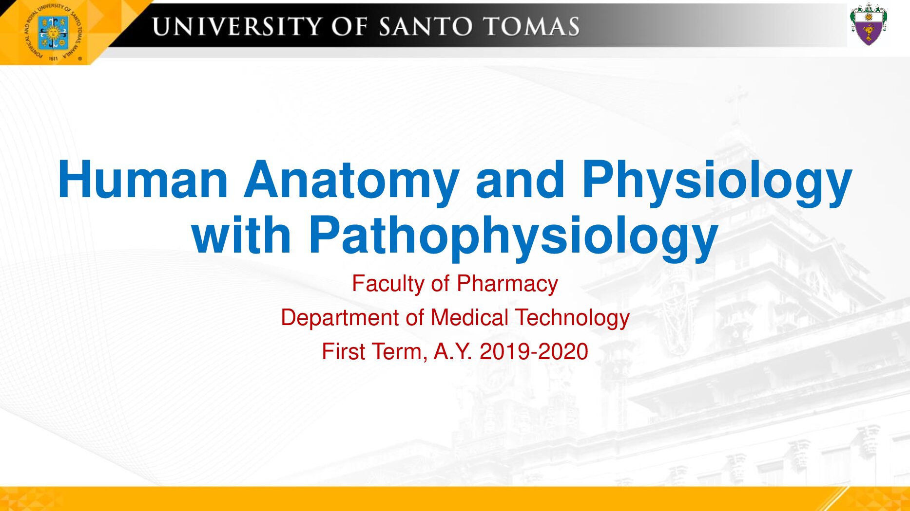 Human Anatomy and Physiology with Pathophysiology Faculty of Pharmacy Department of Medical Technology First Term, A.Y.... preview image