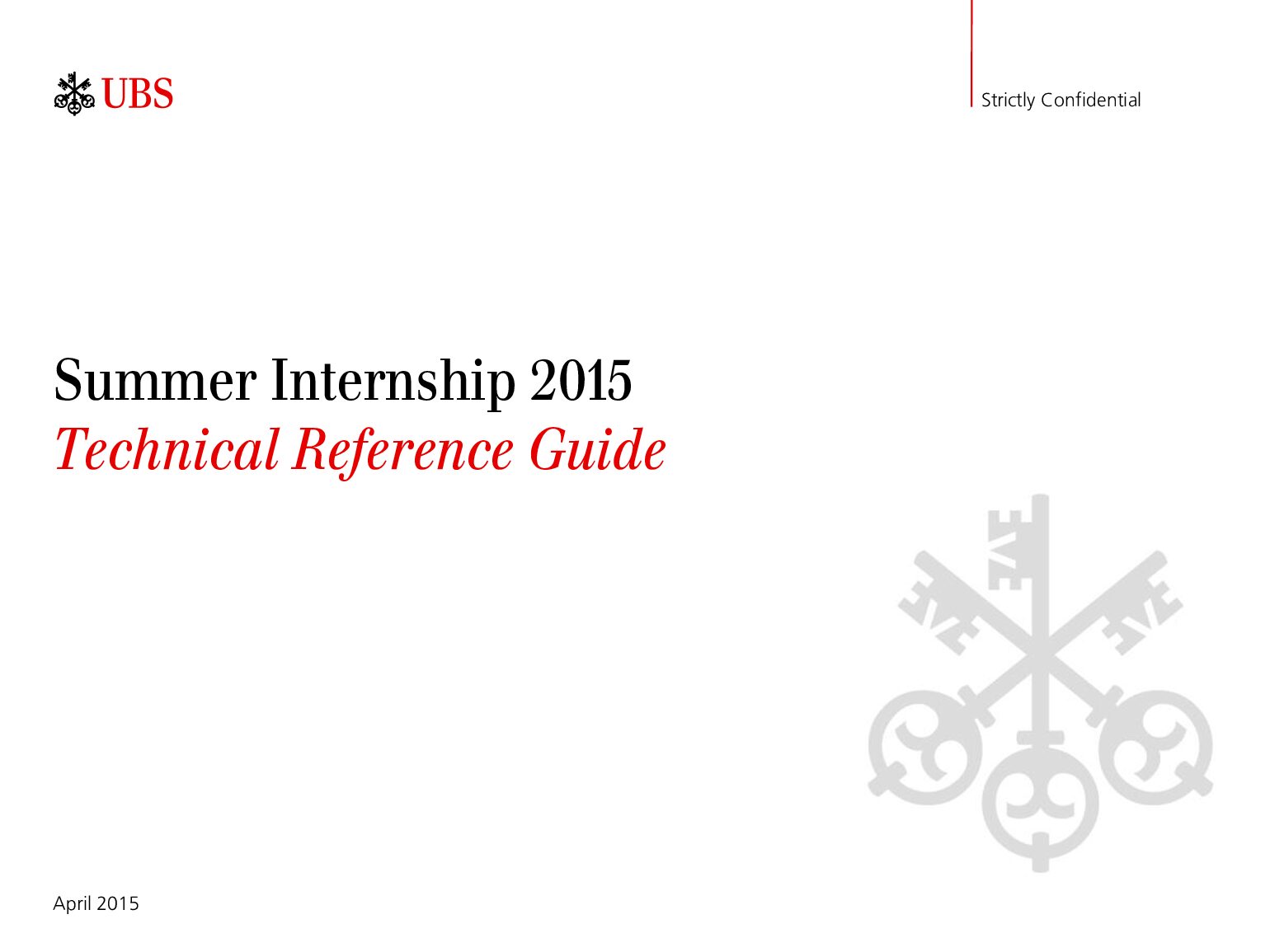 UBS Official Training Guide Technical Reference Guide preview image