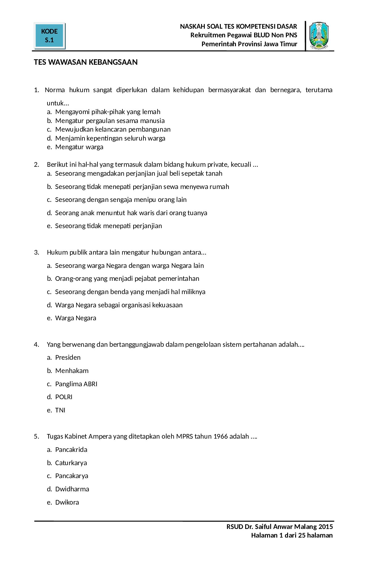 TES WAWASAN KEBANGSAAN preview image