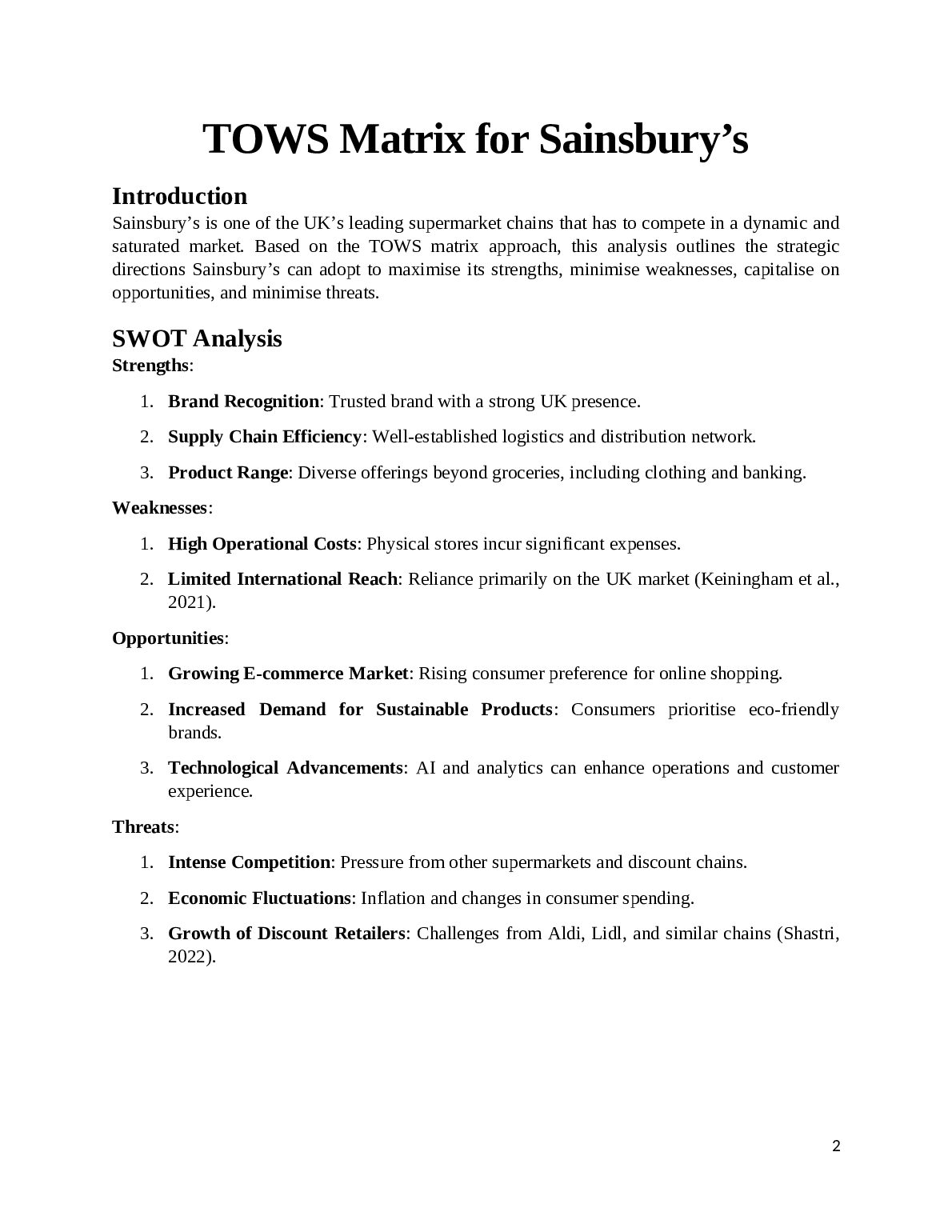 Sainsbury_s_Situation_Analysis_and_TOWS_Matrix. document preview page 3