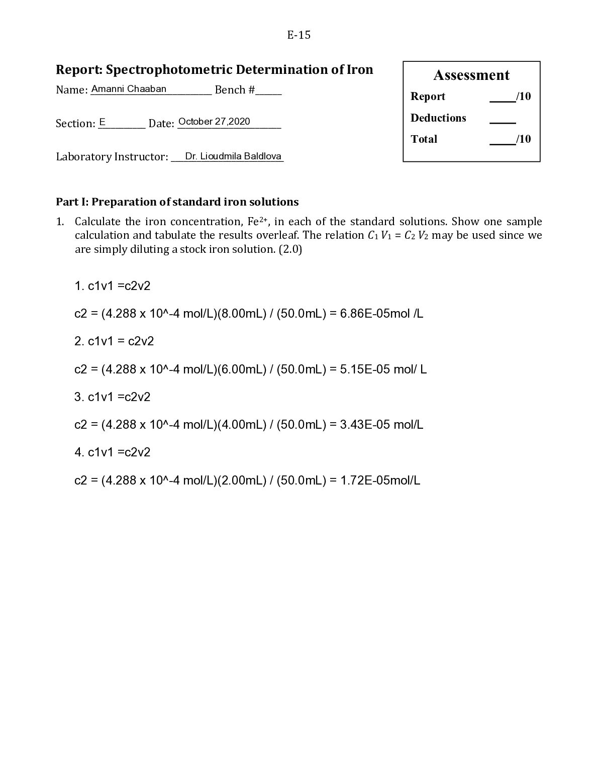 101___E___Iron_Spectrophotometry___Report___PDF.pdf.pdf Preview 1