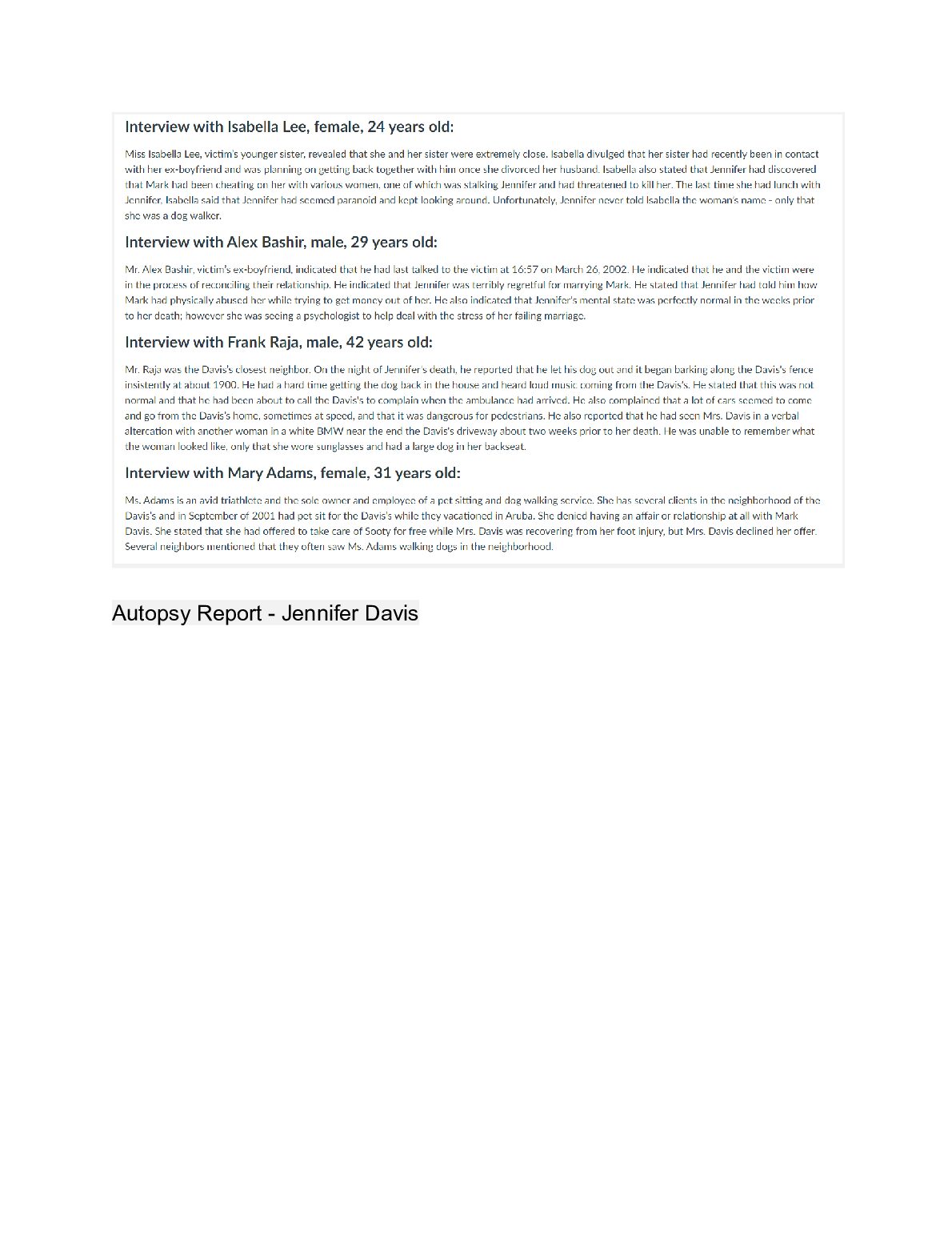 CSI  Case File and Autopsy Assignment document preview page 4