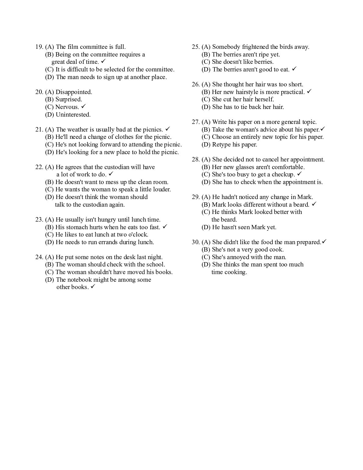 PART A - SHORT CONVERSATIONS ETS TOFEL Test 5 document preview page 2