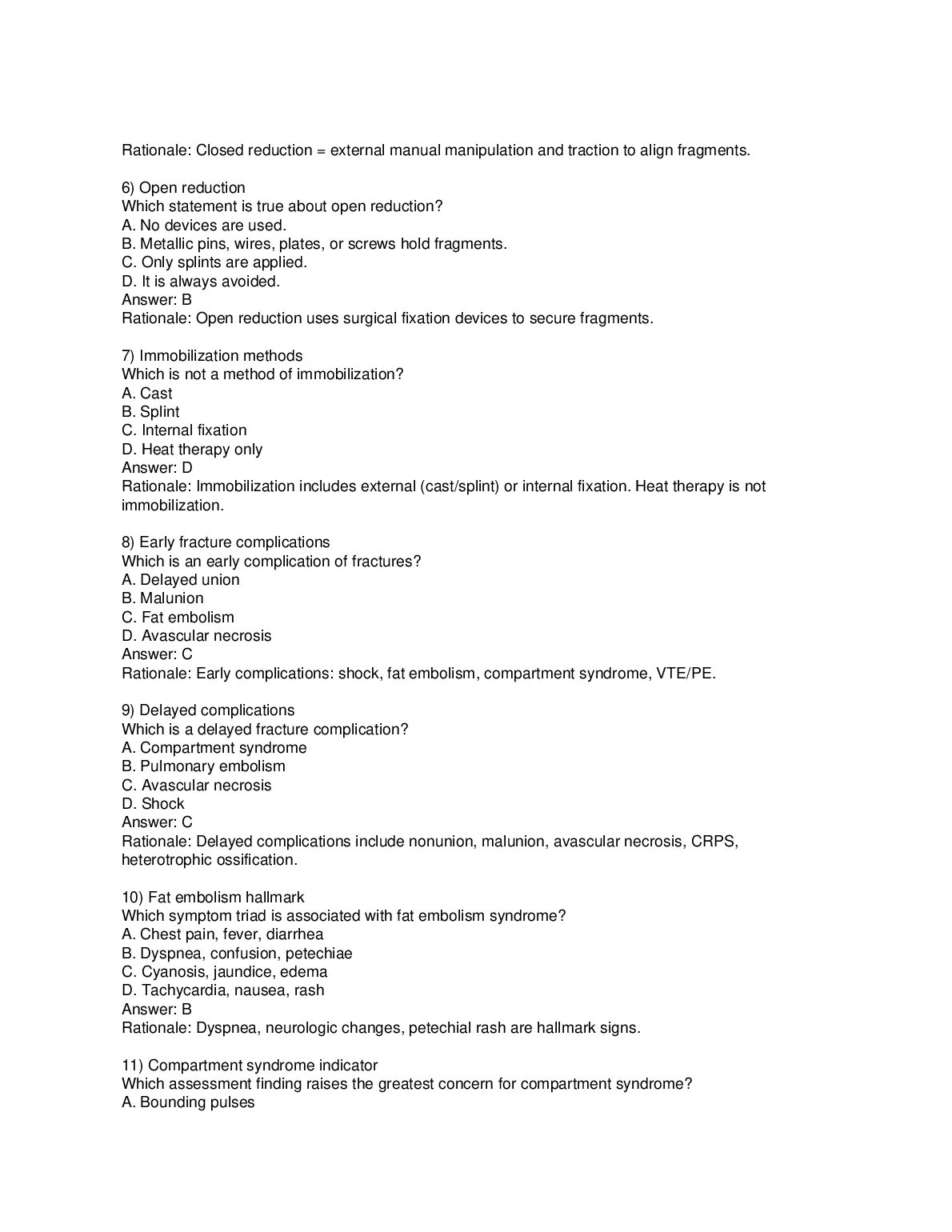 NURSING 241 Musculoskeletal Trauma NCLEX-Style Question Bank – Chapter 37: document preview page 2