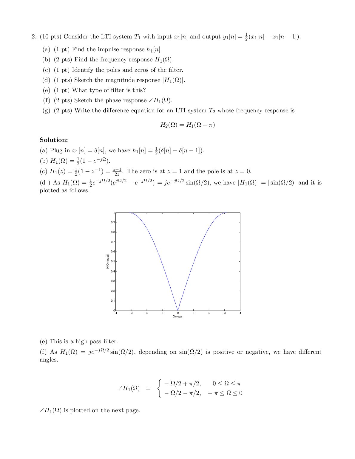 EECS 50 - Discrete Time Signals and Systems - Spring 2014 Final Exam document preview page 3