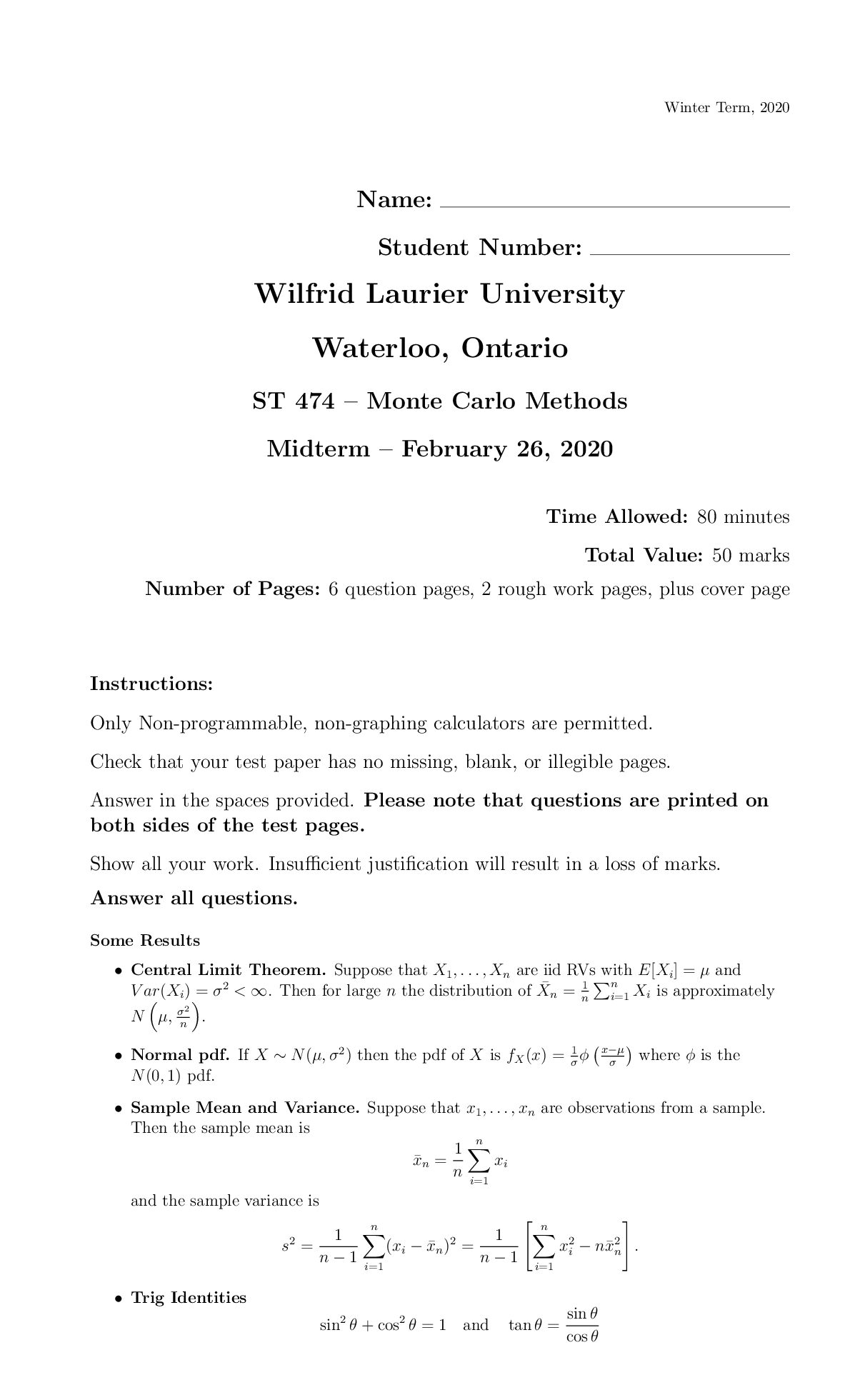 ST474_Midterm_W2020.pdf.pdf Preview 1