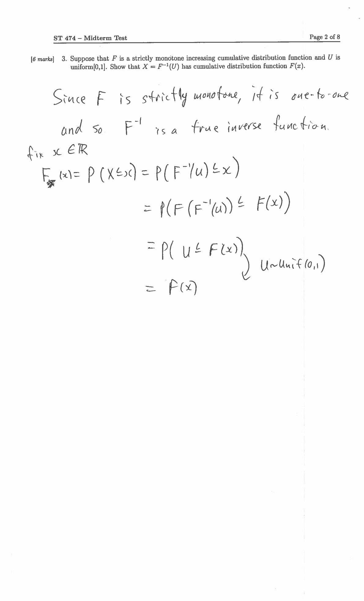 STATISTICS ST 474 Monte Carlo Methods Midterm Exam Solutions document preview page 2