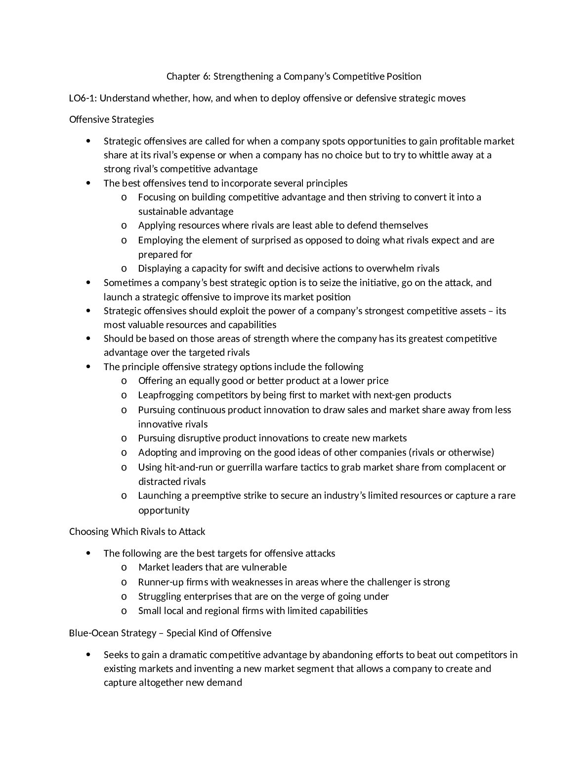 BUS 74020 International Business Planning and Strategy  | Chapter 6: Strengthening a Company’s Competitive Position preview image
