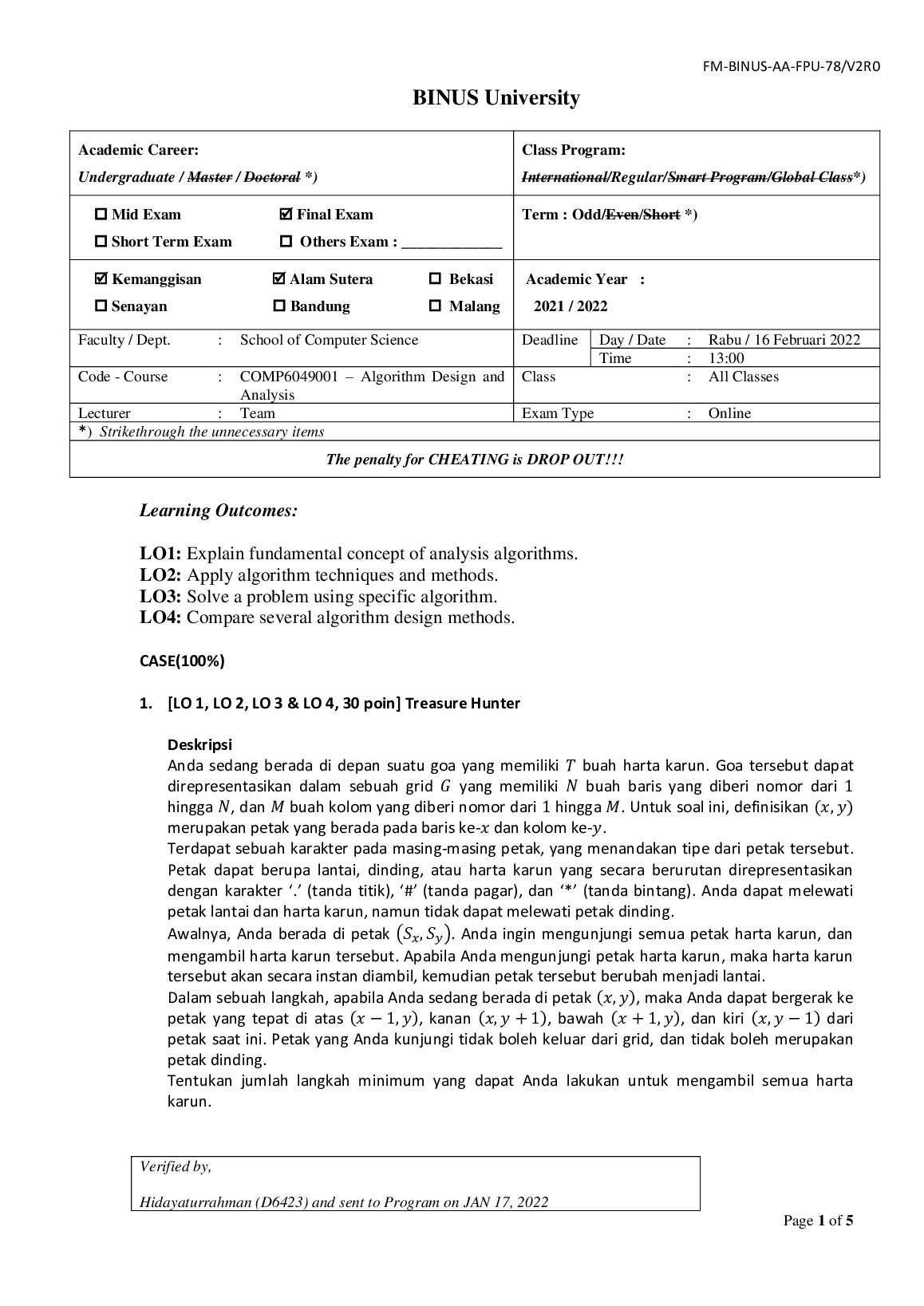 COMP 6049 001 – Algorithm Design and Analysis preview image