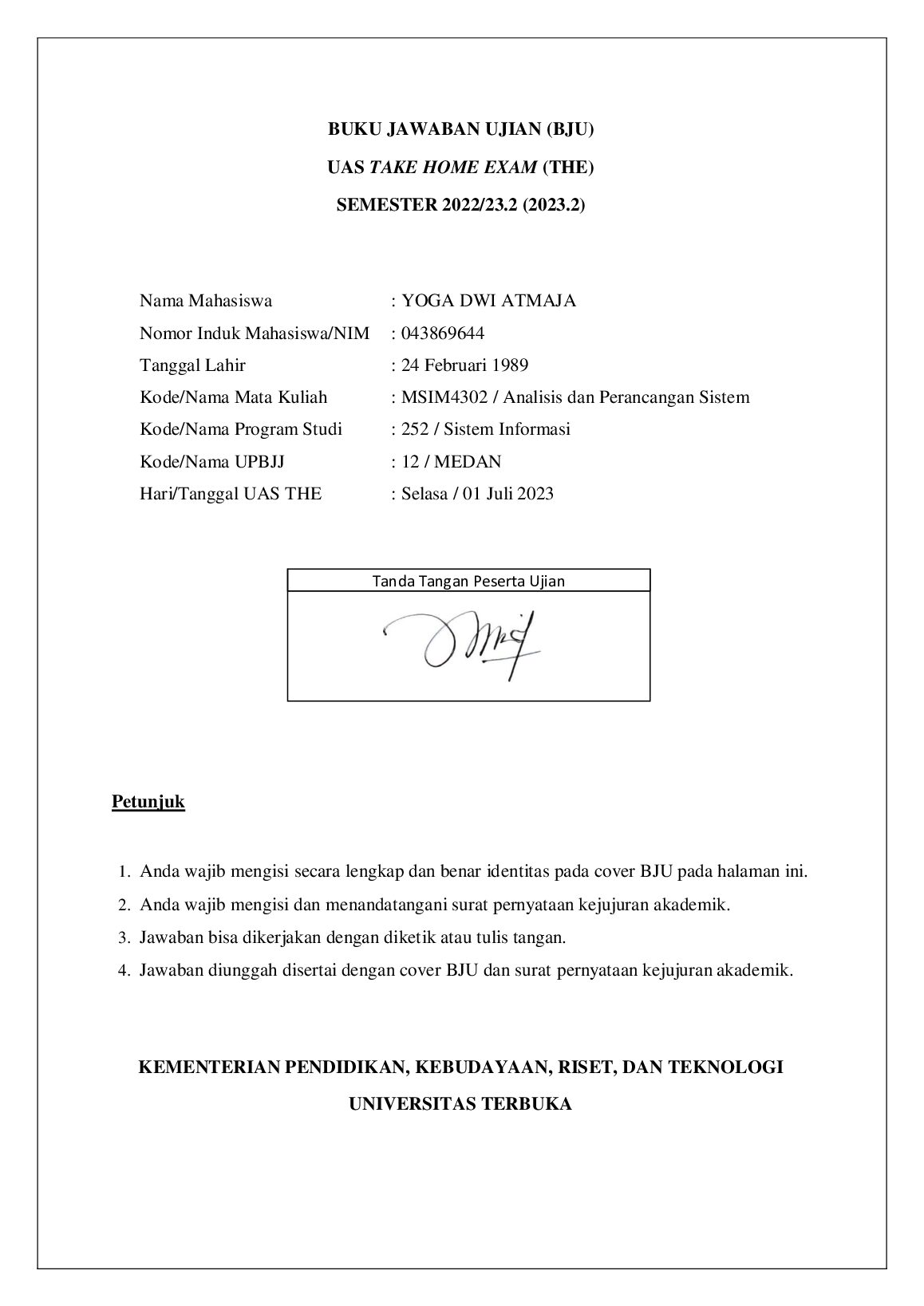 BJU UAS THE FINAL MSIM 4302 Analisis dan Perancangan Sistem preview image