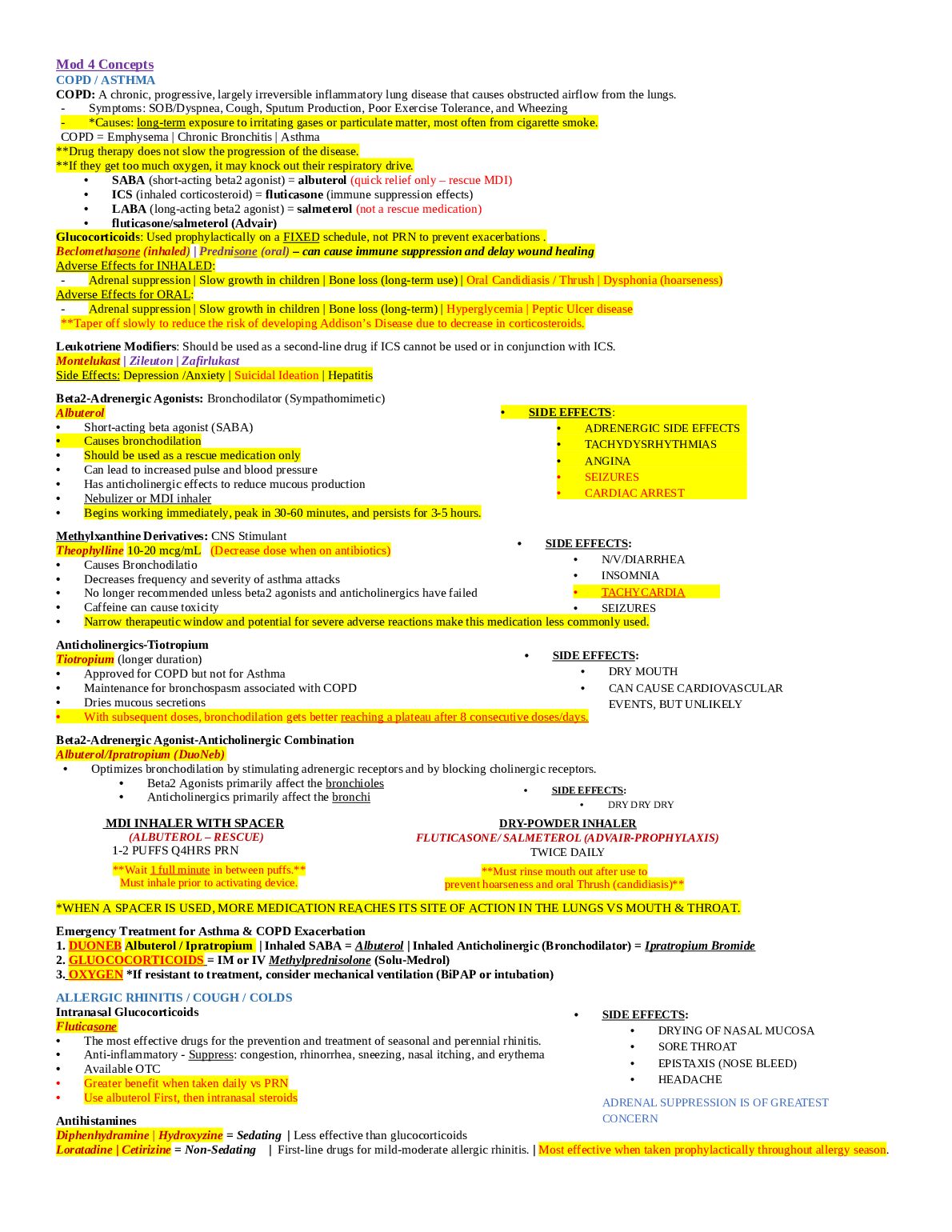 NUR 2407 Mod 4 Concepts  Pharm 2 Exam Study Guide preview image