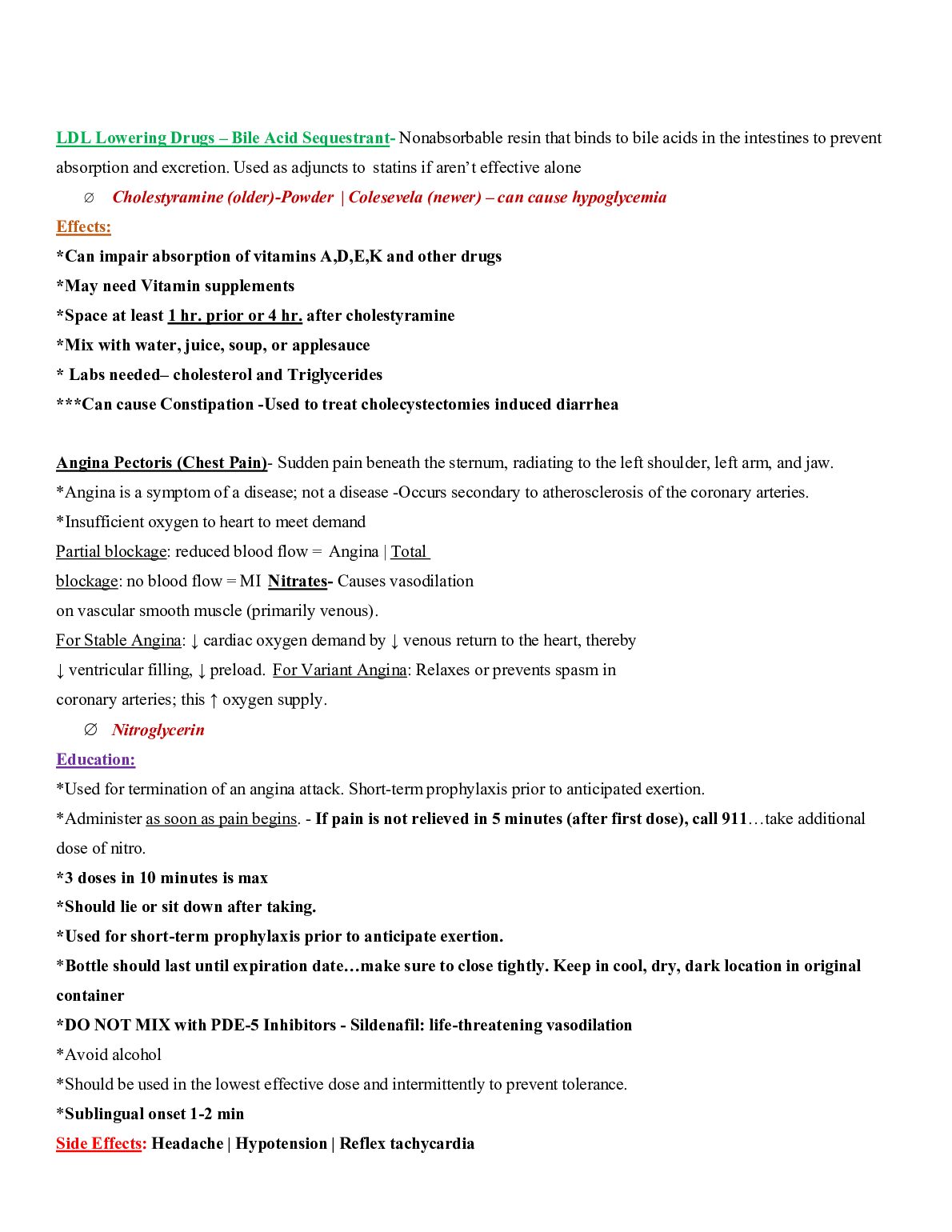 NUR 2407 Pharm Quiz Sheet 6. STUDY GUIDE preview image