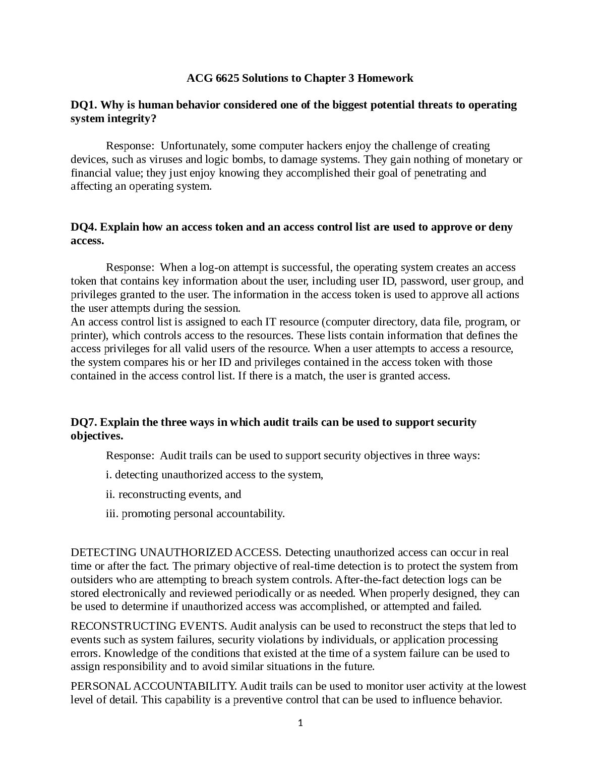 ACG 6625 Solutions to Chapter 3 Homework preview image