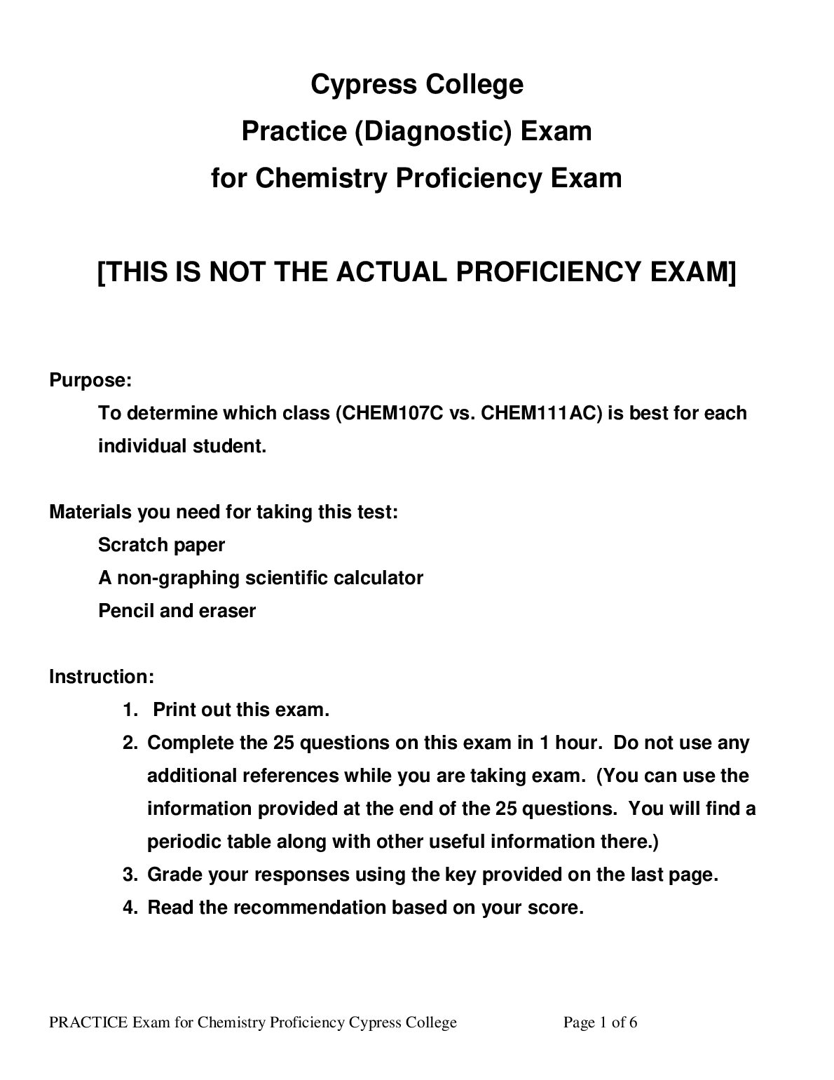 Diagnostic Practice for Chemistry Proficiency Exam: The bacterial transformation, the process involved to it, the featur... preview image