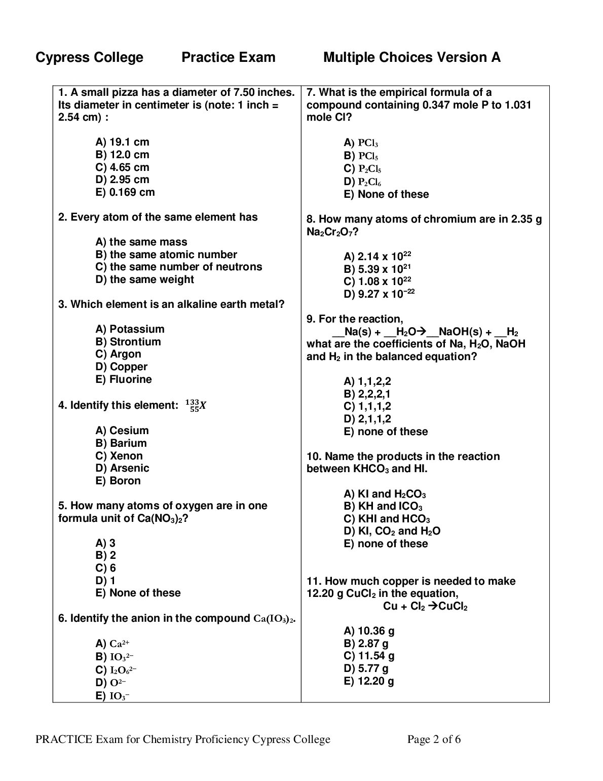Diagnostic Practice for Chemistry Proficiency Exam: The bacterial transformation, the process involved to it, the features that makes it unique and ho... document preview page 2