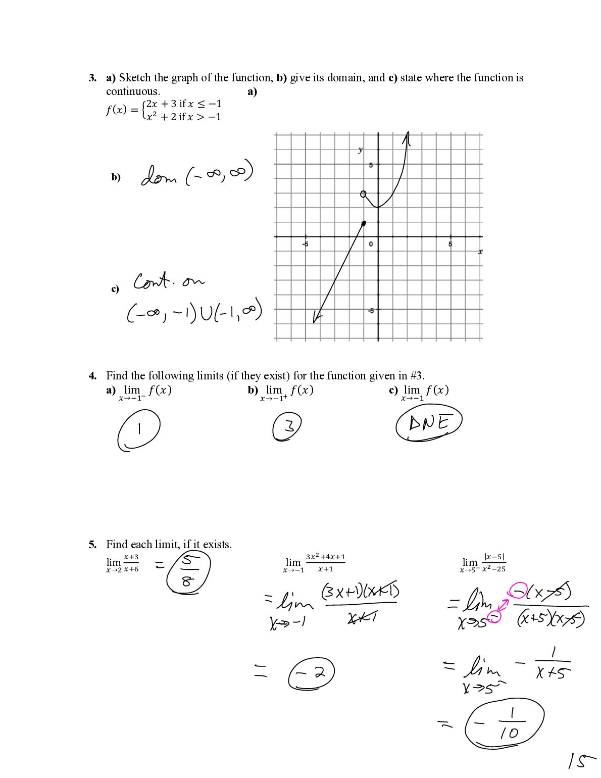 Math 005A Exam 1 Answer Key | MATH 5A Single Variable Calculus I Exam 1 Answer Key document preview page 2