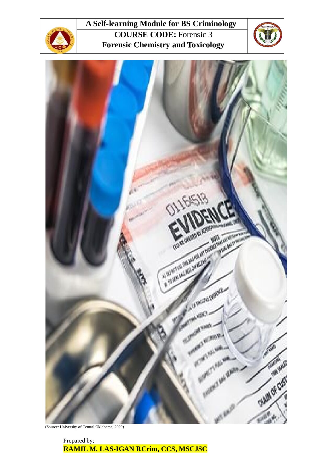 CRIM 101 Forensic Chemistry and Toxicology A Self-learning Module for BS Criminology preview image