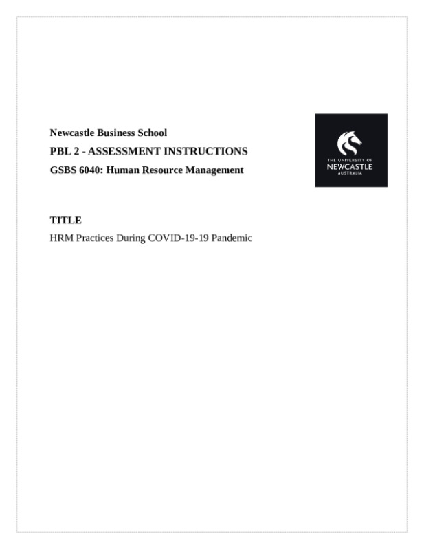 PBL 2 - ASSESSMENT INSTRUCTIONS GSBS 6040: Human Resource Management preview image