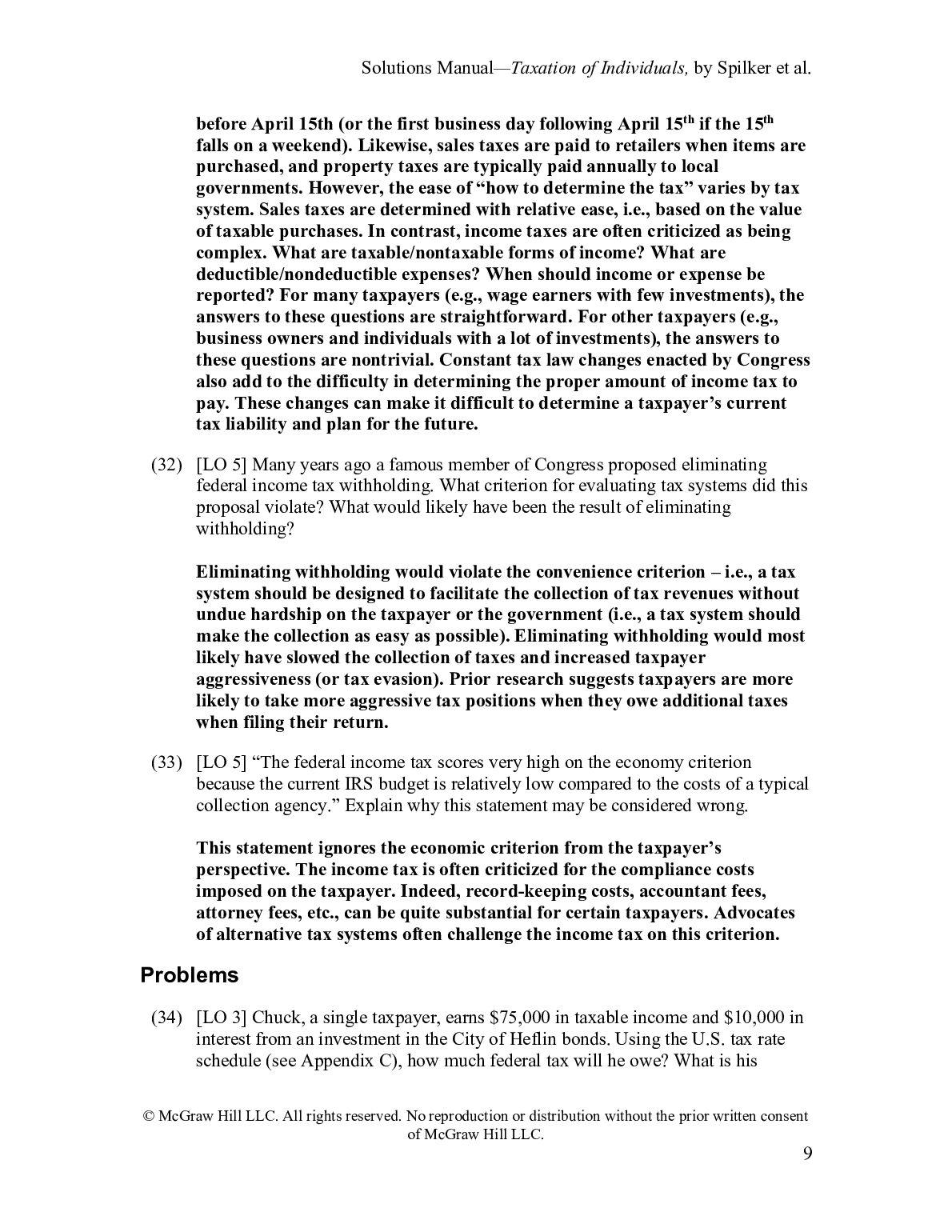 Solutions Manual For McGraw Hill's Taxation of Individuals 2026 By Brian Spilker, Benjamin Ayers, John Barrick, Troy Lewis, John Robinson, Connie Weav... document preview page 10