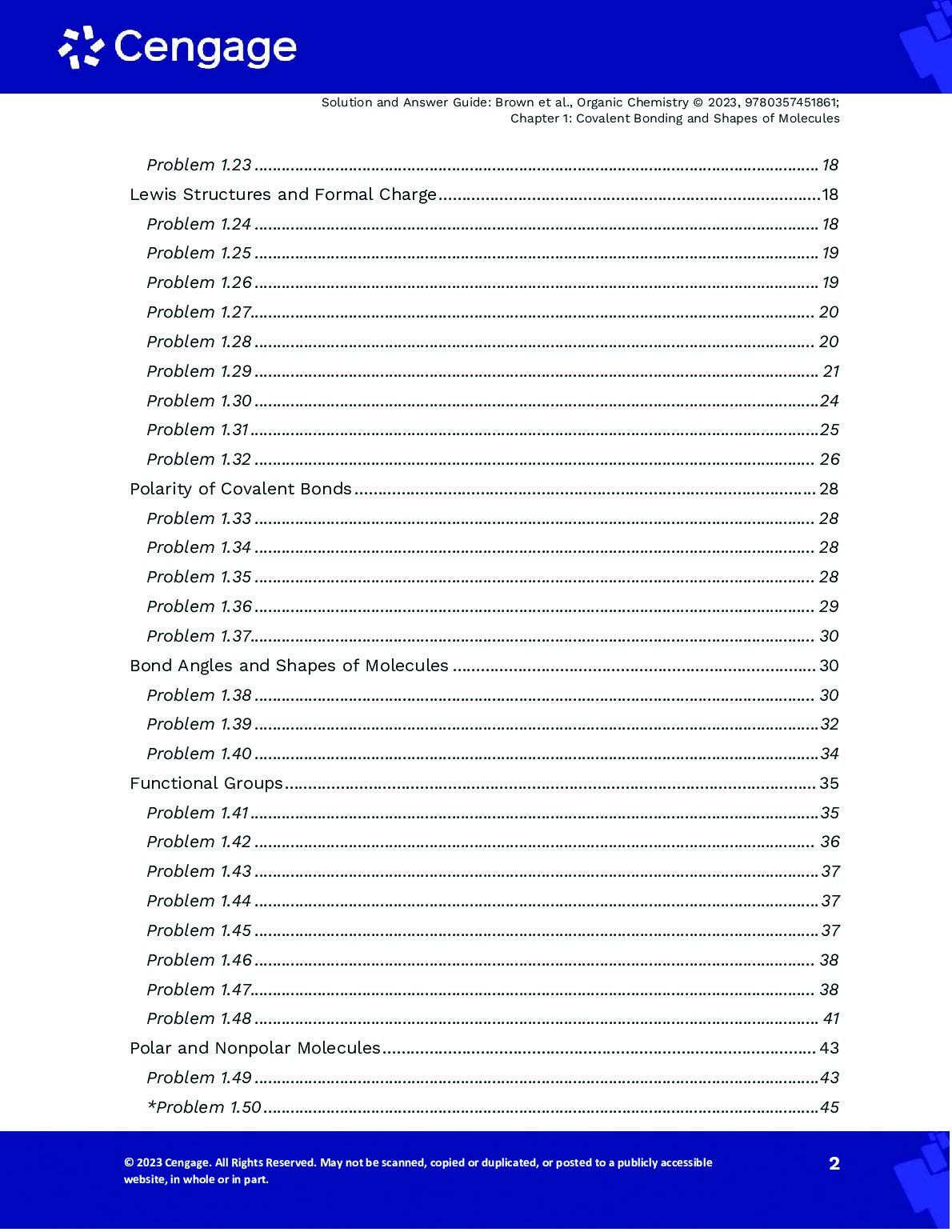 Solutions Manual For Organic Chemistry, 9th Edition By William Brown, Brent Iverson, Eric Anslyn, Christopher Foote document preview page 3
