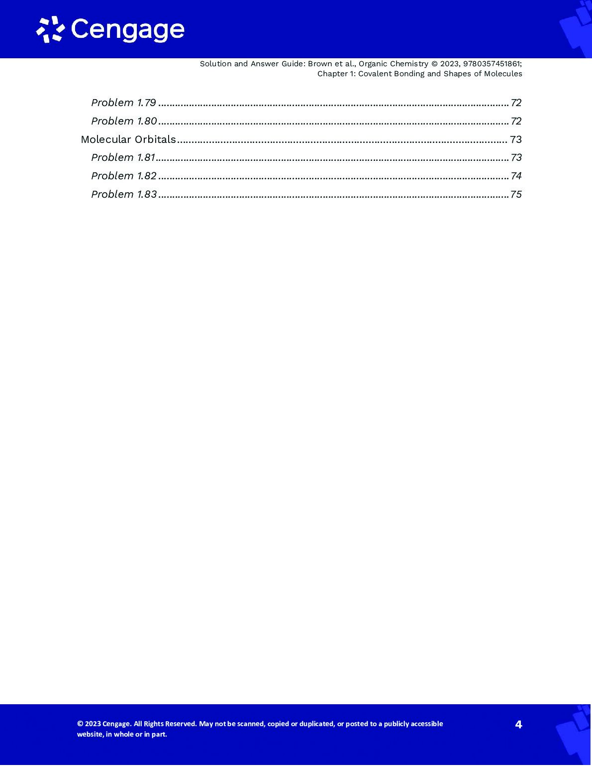 Solutions Manual For Organic Chemistry, 9th Edition By William Brown, Brent Iverson, Eric Anslyn, Christopher Foote document preview page 5