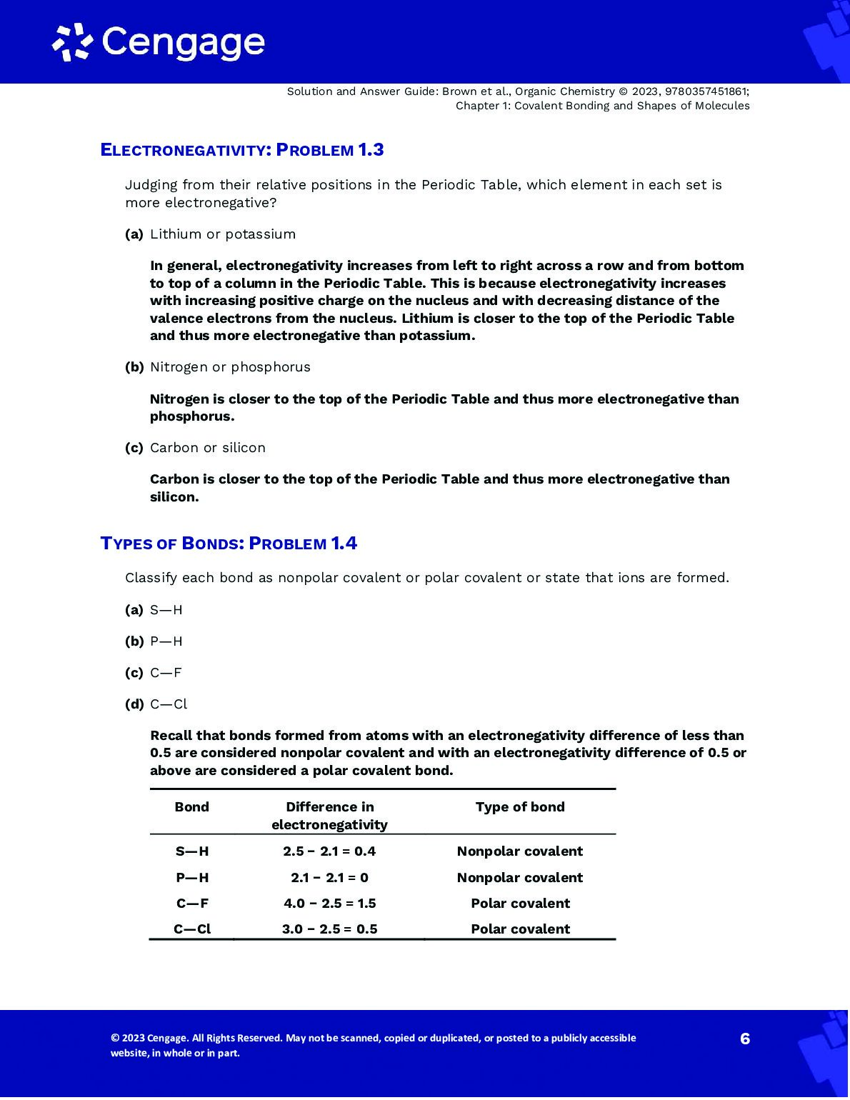 Solutions Manual For Organic Chemistry, 9th Edition By William Brown, Brent Iverson, Eric Anslyn, Christopher Foote document preview page 7