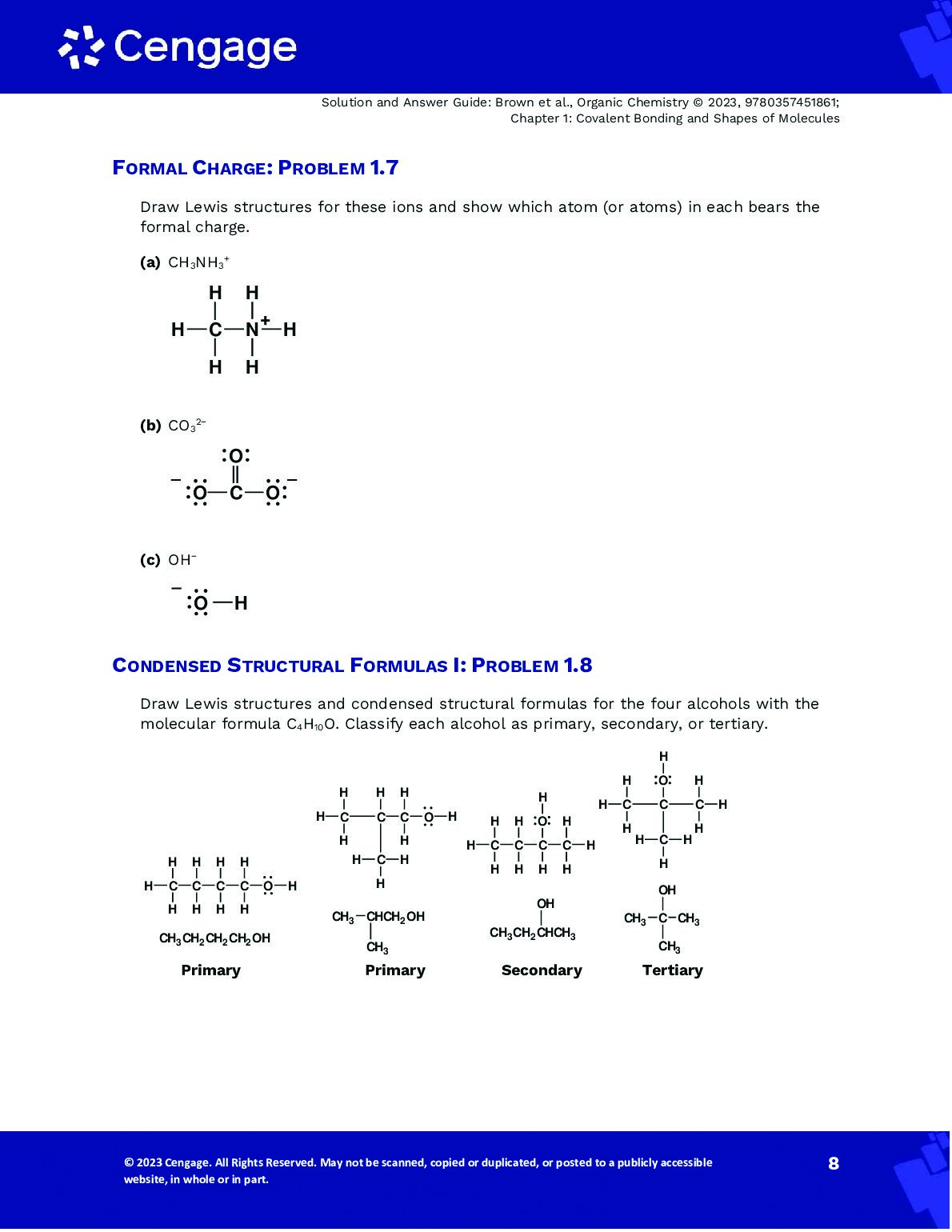 Solutions Manual For Organic Chemistry, 9th Edition By William Brown, Brent Iverson, Eric Anslyn, Christopher Foote document preview page 9