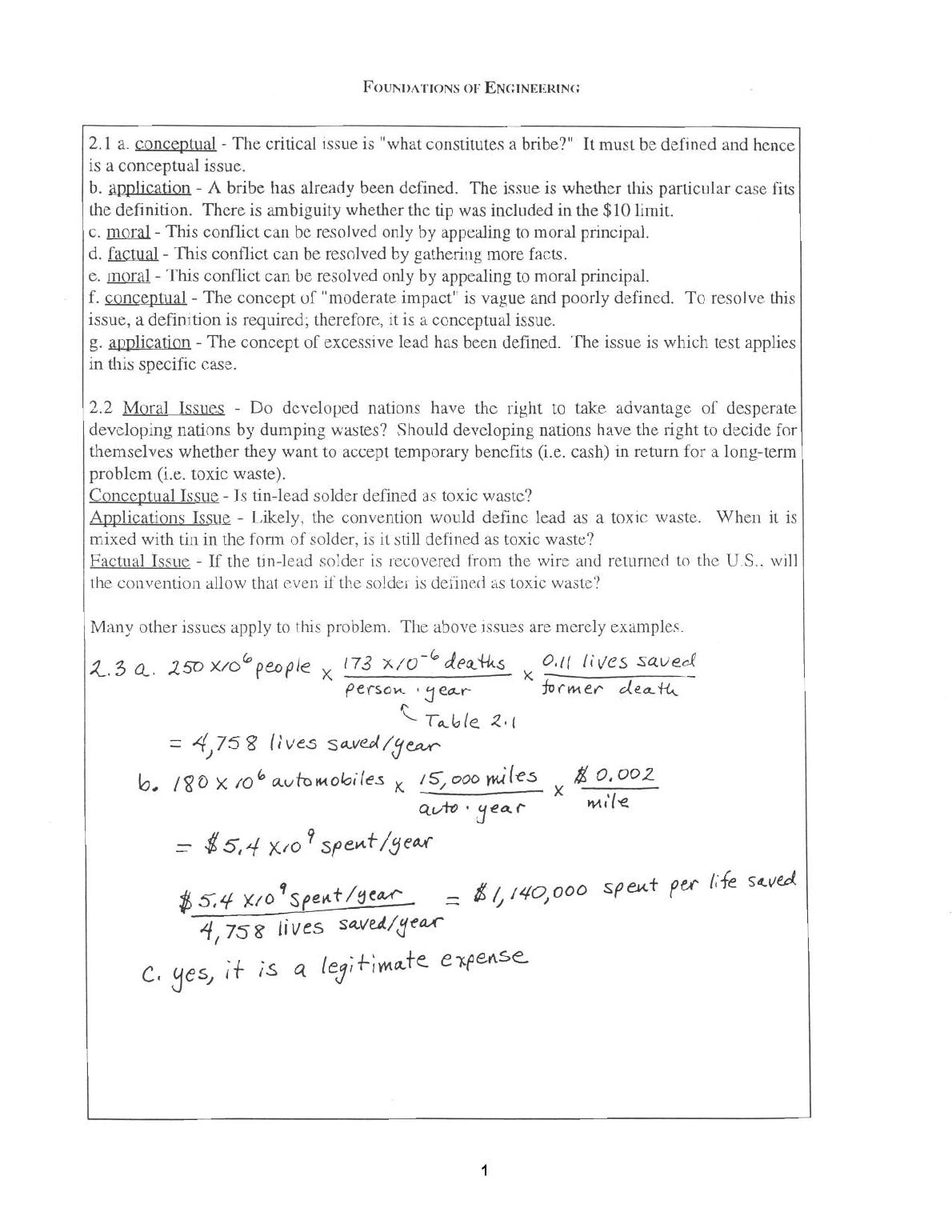 Solutions Manual For Foundations of Engineering 3rd Edition By Mark Holtzapple, Reece document preview page 2