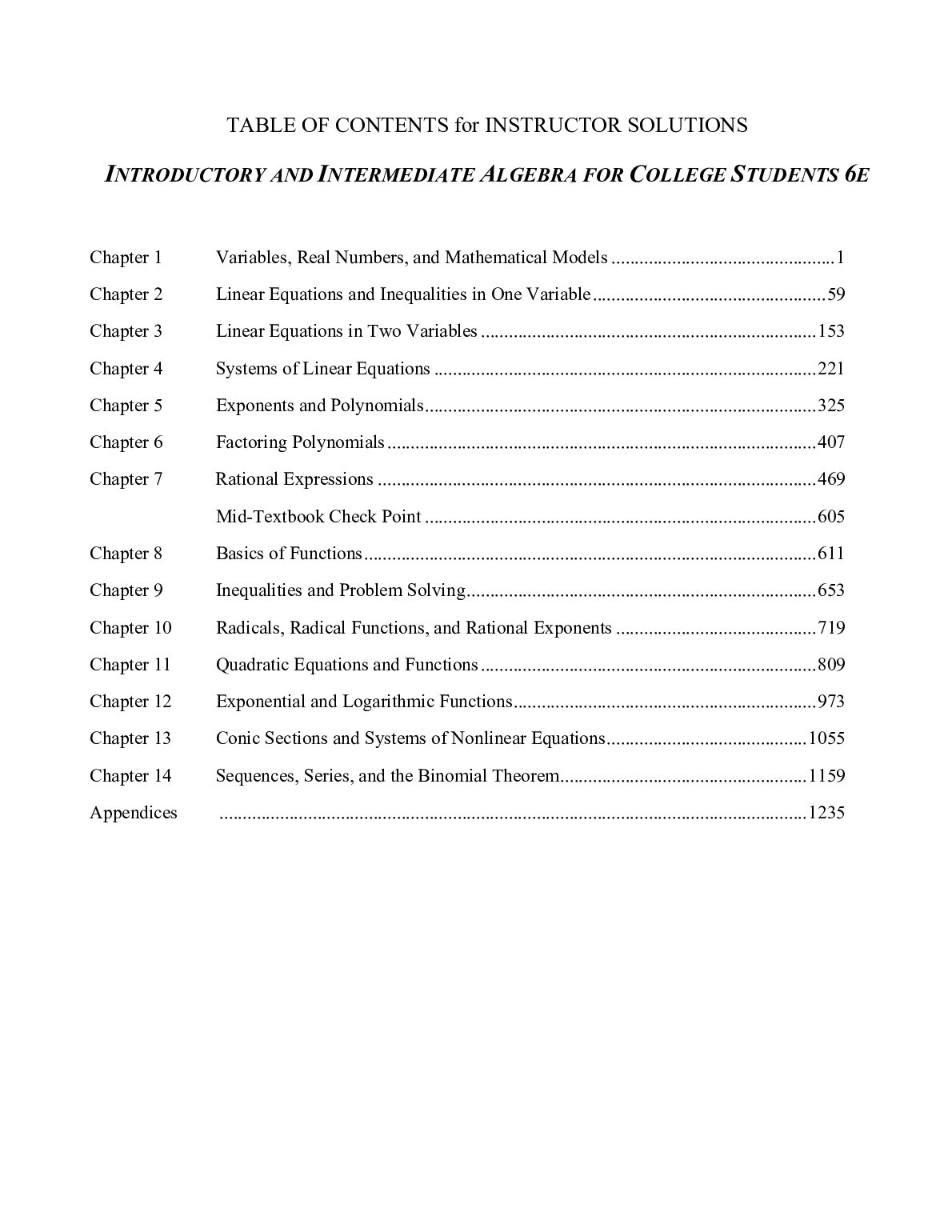 Solutions Manual For Introductory and Intermediate Algebra for College Students 6th Edition By Robert Blitzer document preview page 2