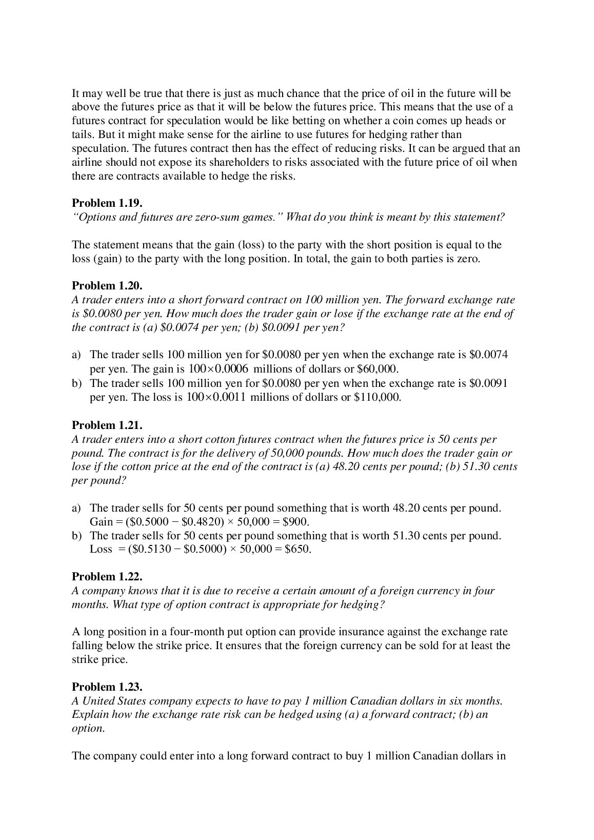 Solutions Manual For Fundamentals of Futures and Options Markets 9th Global Edition By John C. Hull document preview page 4