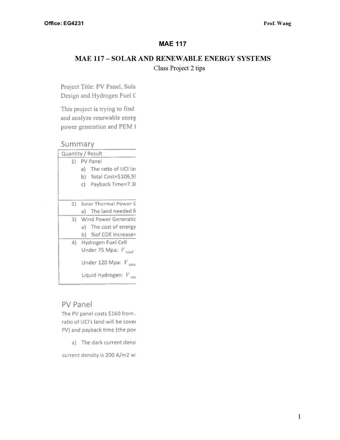 AE 117 MAE 117 – SOLAR AND RENEWABLE ENERGY SYSTEMS Class Project 2 tips preview image