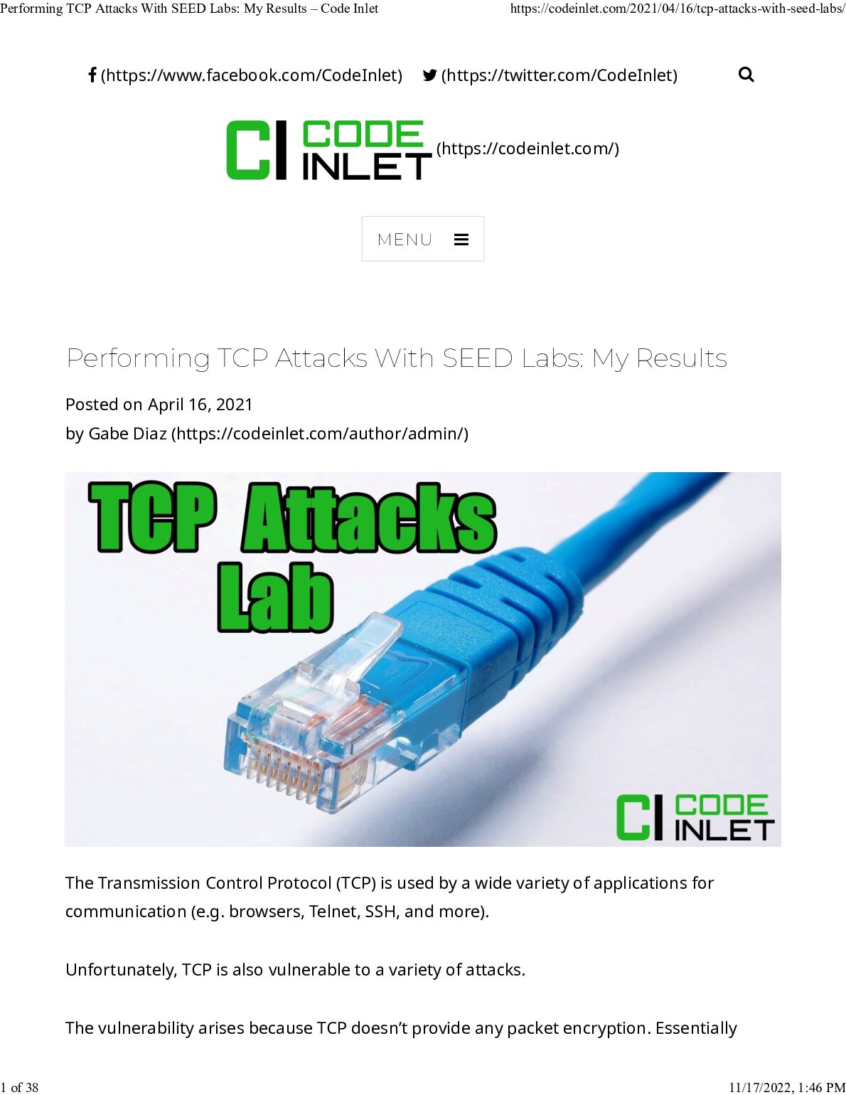 Performing TCP Attacks With SEED Labs: My Results – Code Inlet preview image