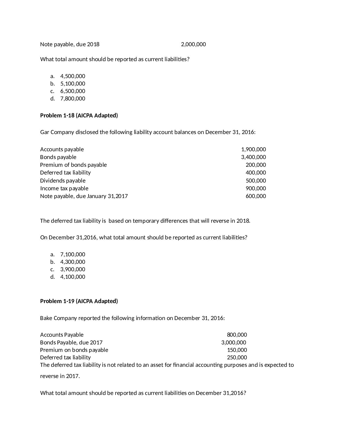 Problem 1-15 (IAA) Ducky Company reported the following information at the end of reporting period: What amount should be reported in the statement of... document preview page 2