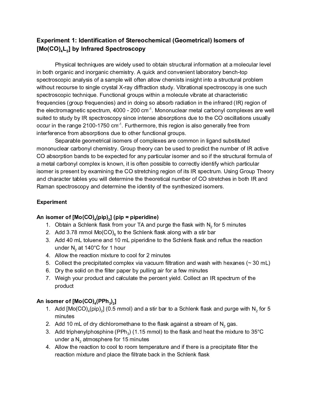 Experiment_1__Identification_of_Stereochemical__Geometrical__Isomers_of__Mo_CO_4L2__by_Infrared_Spec.pdf Preview 1