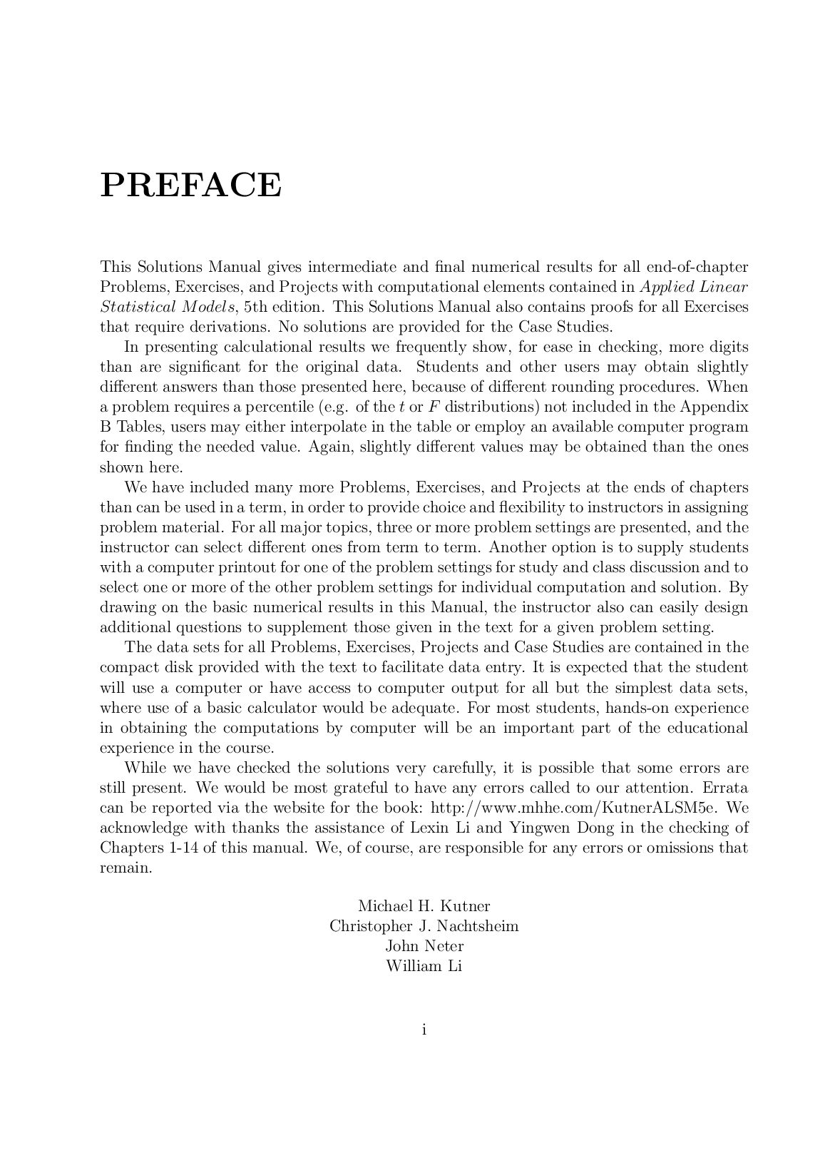 Solutions Manual by Applied Linear Statistical Models Fifth Edition by Michael H. Kutner and Christopher J. Nachtsheim document preview page 2